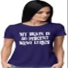 3X-Large Purple Women My Brain is 80% Song Lyrics Funny Gift Idea T-Shirt view 2