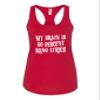 Small Red Women Fitted My Brain is 80% Song Lyrics Funny Gift Idea Sleeveless Tank Top T-Shirt view 1