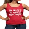 Small Red Women Fitted My Brain is 80% Song Lyrics Funny Gift Idea Sleeveless Tank Top T-Shirt view 2