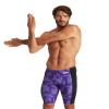 ARENA Men's Swim Jammer Puzzled Team Print MaxLife Athletic Swimwear Training Swimsuit Sports Bathing Suit, Black/Purple Multi, US Size 20 view 1