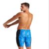 ARENA Men's Swim Jammer Puzzled Team Print MaxLife Athletic Swimwear Training Swimsuit Sports Bathing Suit, Black/Royal Multi, US Size 30 view 2