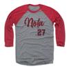 500 LEVEL Aaron Nola 3/4 Sleeve T-Shirt (Baseball Tee, XXX-Large, Red/Heather Gray) - Aaron Nola Philadelphia Script view 1