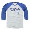 500 LEVEL Bobby WITT Jr. 3/4 Sleeve T-Shirt (Baseball Tee, XXX-Large, Royal/Ash) - Bobby WITT Jr. Kansas City Script view 1