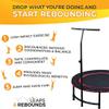 LEAPS & REBOUNDS 40" Adjustable Stability Bar Attachment with 40" Mini Fitness Trampoline and Home Gym Rebounder for Cardio Exercises, Red view 4