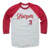500 LEVEL Bryce Harper 3/4 Sleeve T-Shirt (Baseball Tee, XXX-Large, Red/Ash) - Bryce Harper Philadelphia Script view 1