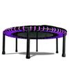 LEAPS & REBOUNDS 40" Adjustable Stability Bar Attachment with 40" Mini Fitness Trampoline and Home Gym Rebounder for Cardio Exercises, Purple view 4