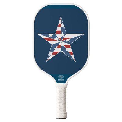 TigerTail Sports Star American Flag Colorful Design Pickleball Paddle, USA Pickleball Approved, White Trim