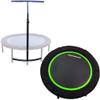LEAPS & REBOUNDS 48" Adjustable Stability Bar Attachment with 48" Mini Fitness Trampoline and Home Gym Rebounder for Cardio Exercises, Green view 1