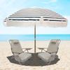 EasyGo Product Tassel Backpack Beach Chair 5 Positions and Cup Holder Pouch on Side-Padded Pillow-Storage Bag on Back  Lightweight Rustproof Aluminum  Black Frame, 2 Pack TAN view 2
