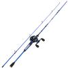 One Bass Fishing Rod Reel Combo, Baitcasting Fishing Pole with Graphite 2Pc Blanks - Blue -Right Handed - 6'6" view 1