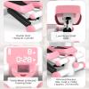 HUHJYUGE Mini Stepper Machine, Stepper for Exercise for Home, Cardio Training Step Climber Machine, with Resistance Bands and Display, Legs Arm Full Body Training, Pink (A) view 4