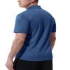BASUDAM Men's Polo Shirts with Pocket Quick Dry Short Sleeve Active Performance Blue Ashes S view 3
