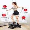 HUHJYUGE Mini Home Stepper, Portable Stair Stepper for Exercise, Quiet Fitness Stepper with Resistance Bands, for Home Office Workout, 330 lbs Weight Capacity, Black (Black) view 3