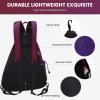 Sucipi Pickleball Bag - Men's -Women's Pickleball Backpack, Adjustable Sling Bag w/Fence Hook/Large Capacity/Safety Pocket-Red &Purple view 3