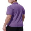 BASUDAM Men's Polo Shirts with Pocket Quick Dry Short Sleeve Active Performance Dark Purple 3XL view 3