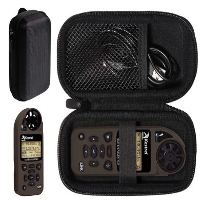 GETGEAR Weather Meter Case for Kestrel Weather Meter compatible with Kestrel Elite, 5700/ 5700X, 5200, 5100, 5500, 2700, 3500, 3000, 3550, 2500, 1000 (Black with black zip)