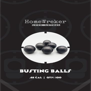 HOMEWREKER Busting Ball .68 Cal Less Lethal Kinetic Impact PROJECTILES