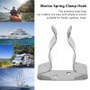 Stainless Steel Boat Hook Spring Clamp Holder Bracket Clip Versatile Hook for Boat RV Home Silver view 4