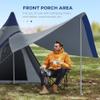 Outsunny 15.4'x15.4'x8.5' Teepee Tent, Waterproof Camping Tent with Porch Area, Floor and Carry Bag, for 2-3 Person Outdoor Backpacking Camping Hiking, Blue view 3