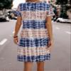 2023 Women's Dresses Tie Dye Tee Dress Women's Dresses (Color : Multicolor, Size : Large) view 2