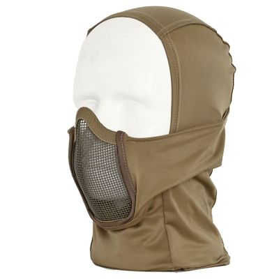 Balaclava Airsoft Mesh Mask,Ninja Style Airsoft Face Mask with Full Face Mouth Protection Airsoft Paintball Mask Waterproof Metal Mesh Mask (Coyote Brown)