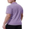 BASUDAM Men's Polo Shirts with Pocket Quick Dry Short Sleeve Active Performance Lavender M view 3
