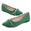 Hee grand Women's Rhinestone Pointed Toe Flats Elegant Crystal Dress Shoes for Wedding,Grass Green 8 view 1