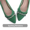 Hee grand Women's Rhinestone Pointed Toe Flats Elegant Crystal Dress Shoes for Wedding,Grass Green 8 view 2