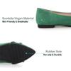 Hee grand Women's Rhinestone Pointed Toe Flats Elegant Crystal Dress Shoes for Wedding,Grass Green 8 view 4