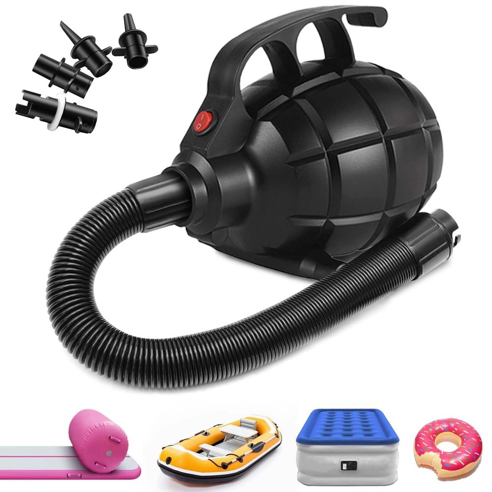 Electric Air Pump for Inflatable Tumbling Track Mat with 4 Nozzles, AC 110-120V Quick-Fill Inflator, Air Pump for Gymnastics/Flooring/Tumbling/Yoga/Taekwondo/Exercise Gym Fitness Mat
