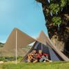 Outsunny 15.4'x15.4'x8.5' Teepee Tent, Waterproof Camping Tent with Porch Area, Floor and Carry Bag, for 2-3 Person Outdoor Backpacking Camping Hiking, Coffee view 2