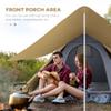 Outsunny 15.4'x15.4'x8.5' Teepee Tent, Waterproof Camping Tent with Porch Area, Floor and Carry Bag, for 2-3 Person Outdoor Backpacking Camping Hiking, Coffee view 3