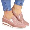 Ladmiple Walking Shoes Women Arch Support Sneakers Womens Walking Shoes Daily Pull-on Lightweight Comfy Breathable Running Tennis Shoes Slip On Fashion Platform Sneakers D-pink view 1