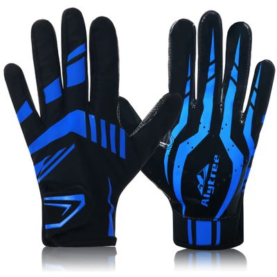 Alytree Youth Football Gloves, High Tack Silicone Grip Glove, Performance Enhanced Kids Receiver Gloves, No-Slip for Youth Boys & Girls 8-12
