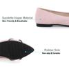 Hee grand Pointed Toe Ballet Flats for Women Suede Rhinestones Chains Dress Shoes Comfort Slip-On Loafers,Cute Pink 4.5 view 4
