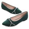 Hee grand Pointed Toe Ballet Flats for Women Suede Rhinestones Chains Dress Shoes Comfort Slip-On Loafers,Green 8.5 view 1