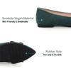 Hee grand Pointed Toe Ballet Flats for Women Suede Rhinestones Chains Dress Shoes Comfort Slip-On Loafers,Green 8.5 view 4