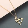 Gsoouas Music Note Heart of Treble and Bass Clef Necklace Women Infinity Love Charm Pendant Necklace Stainless Steel Jewelry (gold) view 2