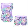Nikiikoo Kids Girls Sparkly Gymnastics Leotards with Shorts Outfits Ballet Dance Biketard Gym Clothes Swimwear Lightpurple 6 Years view 2