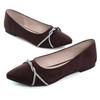 Hee grand Pointed Toe Ballet Flats for Women Suede Rhinestones Chains Dress Shoes Comfort Slip-On Loafers,Latte 10 view 1