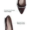 Hee grand Pointed Toe Ballet Flats for Women Suede Rhinestones Chains Dress Shoes Comfort Slip-On Loafers,Latte 10 view 3