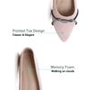 Hee grand Women's Rhinestone Pointed Toe Flats Elegant Crystal Dress Shoes for Wedding,Cute Pink 8 view 3