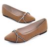 Hee grand Women's Rhinestone Pointed Toe Flats Elegant Crystal Dress Shoes for Wedding,Khaki 6 view 1
