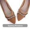 Hee grand Women's Rhinestone Pointed Toe Flats Elegant Crystal Dress Shoes for Wedding,Khaki 6 view 2