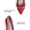Hee grand Pointed Toe Ballet Flats for Women Suede Rhinestones Chains Dress Shoes Comfort Slip-On Loafers,Red 8.5 view 3