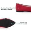 Hee grand Pointed Toe Ballet Flats for Women Suede Rhinestones Chains Dress Shoes Comfort Slip-On Loafers,Red 8.5 view 4