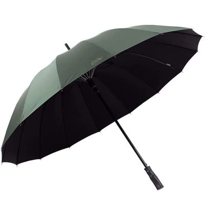 Umbrellas for Rain Portable Golf Umbrella Windproof Lightweight Stick Umbrella Extra Large Folding Automatic Open Canopy Vented Umbrella Umbrellas for Rain Windproof ( Color : Green , Size : 85cm )