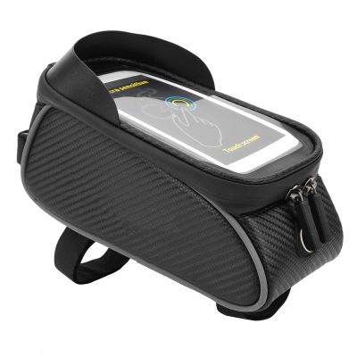 NDNCZDHC Bike Phone Bag, Bike Phone Mount Top Tube Bag Waterproof Bike Phone Front Frame Bag Saddle Case Holder Accessories Compatible with Phone Under 6.6