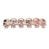 Glossy Skull Gold Braces Tooth Set Dress Ornaments, Plated in Rose Gold