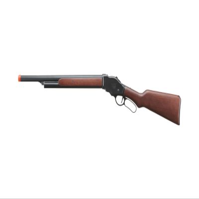 Golden Ball & Eagle 1887 Long Lever Action Airsoft Full Metal Shotgun - Realistic Shell Ejection, Real Wood, 300 FPS (Black)